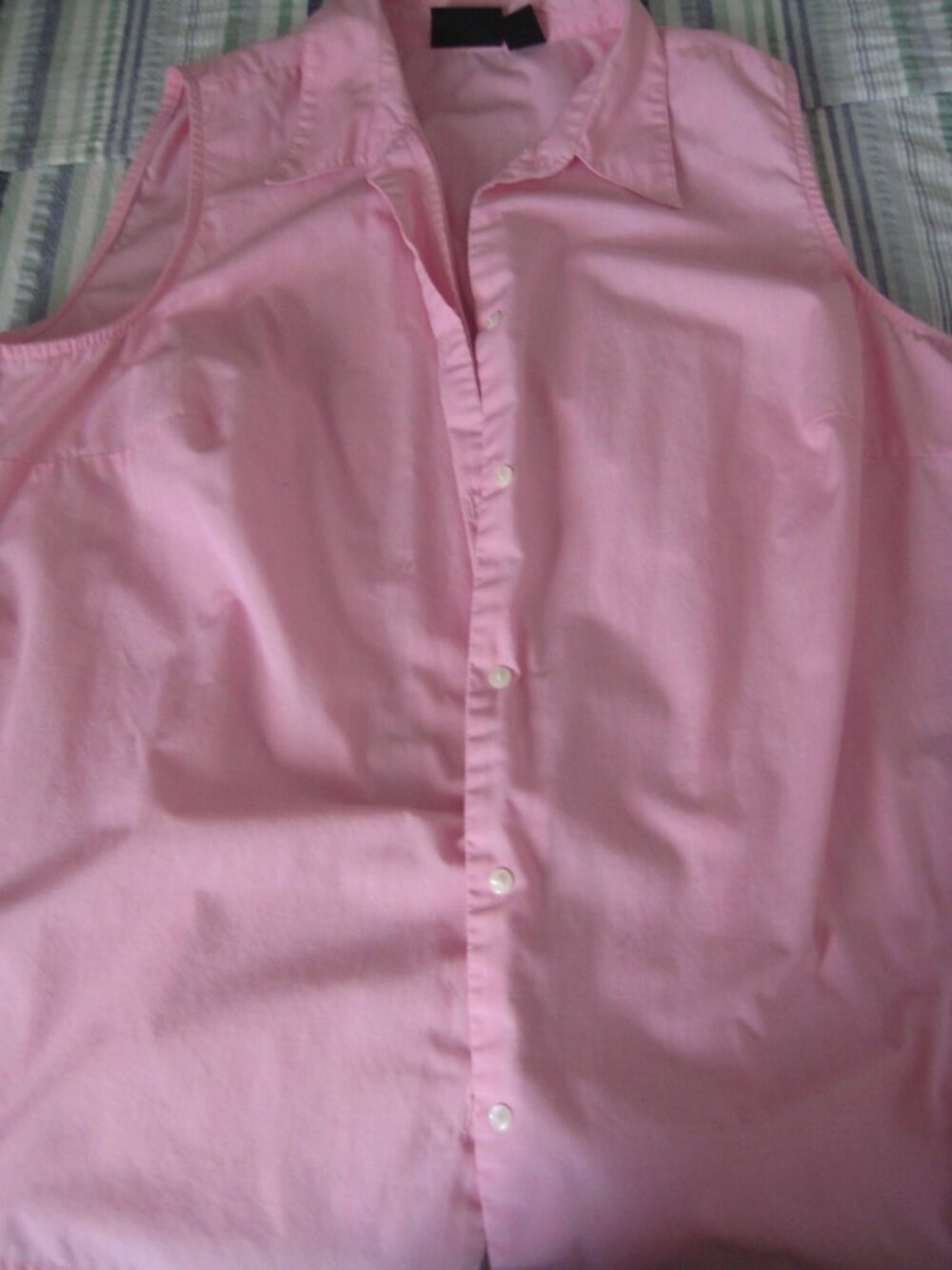 LADY'S SIZE 1X ALC WOMAN SLEEVELESS PINK POLY COTTON BLOUSE